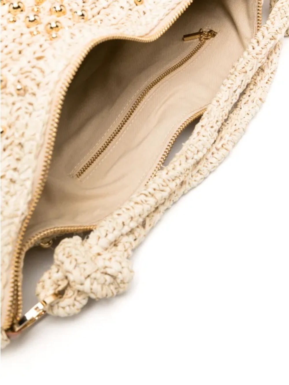 Cult Gaia Hera Raffia Shoulder Bag with Gold Beaded Embellishment - Picture 3 of 12